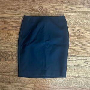 Ann Taylor Loft Classic Black Pencil Skirt Size 0 Petite Work Office Zip Stretch